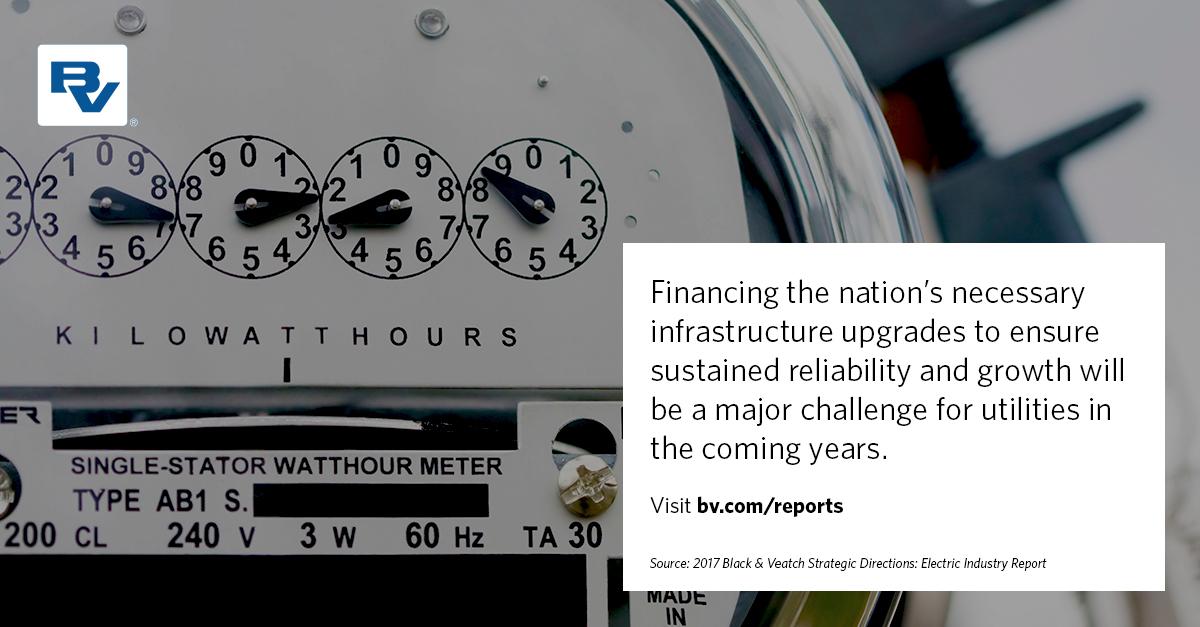 Financing the nation’s necessary infrastructure upgrades to ensure sustained reliability and growth will be a major challenge for utilities