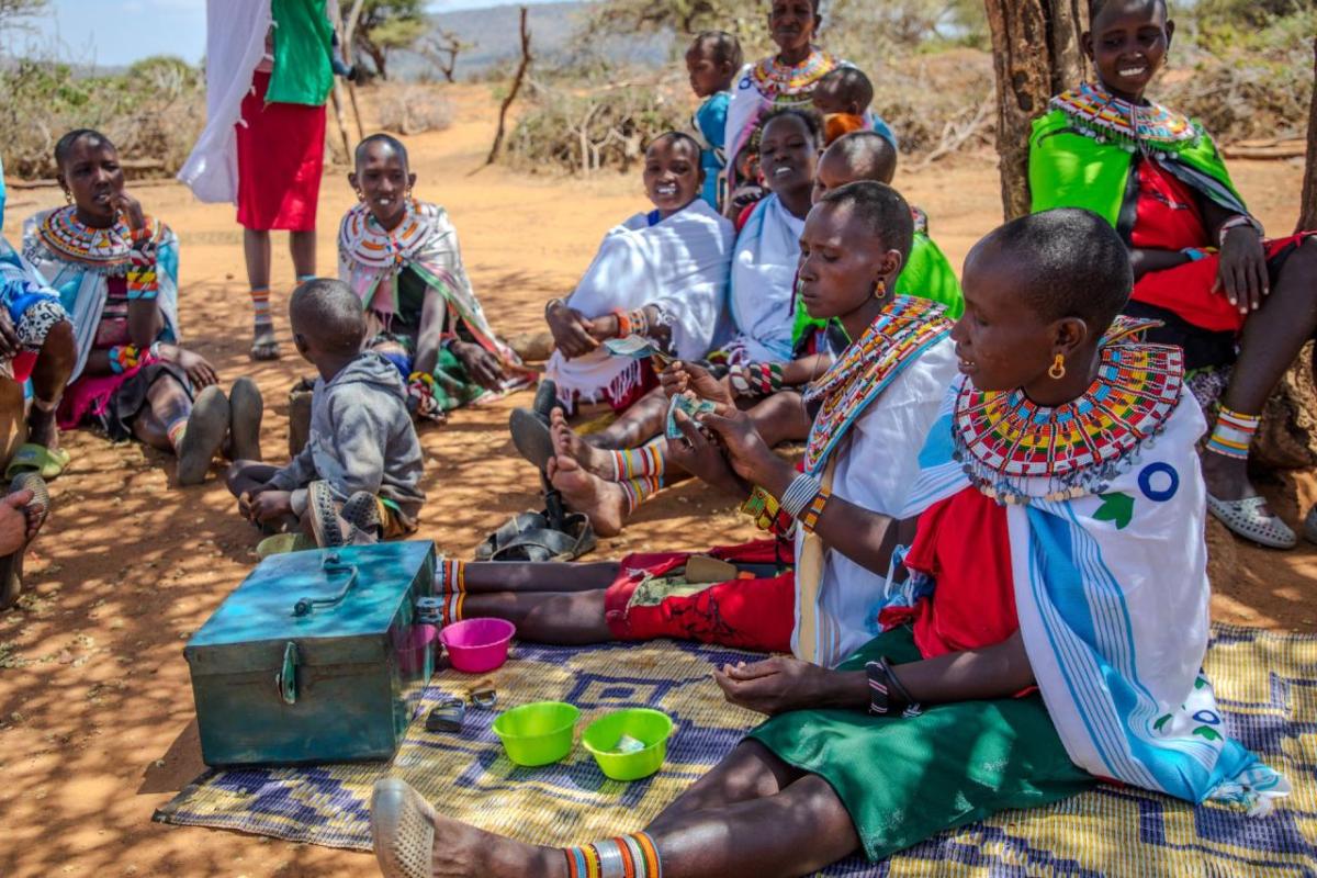 Women attend a support group meeting. 