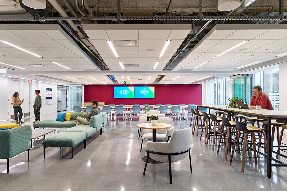 Chairs and lounge area on inside of facility