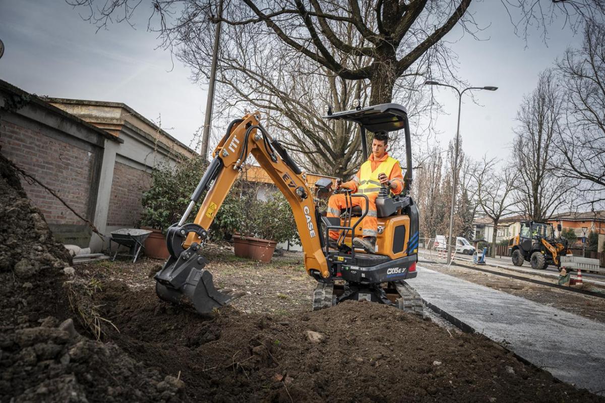 Person using digging equipment