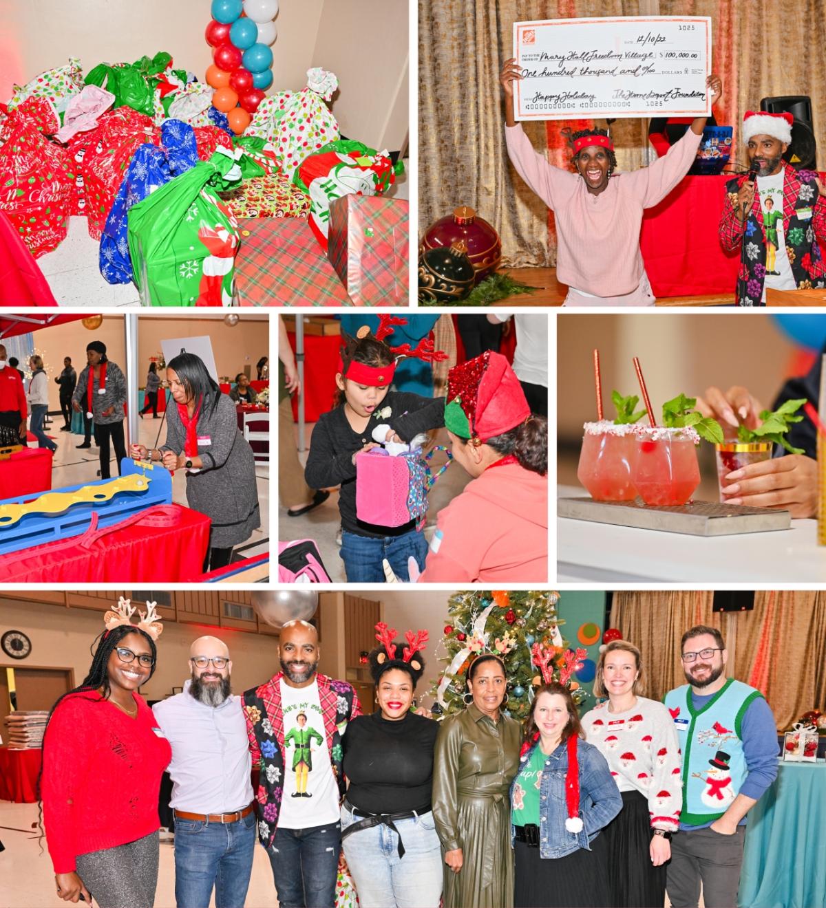 candids of festive donation party