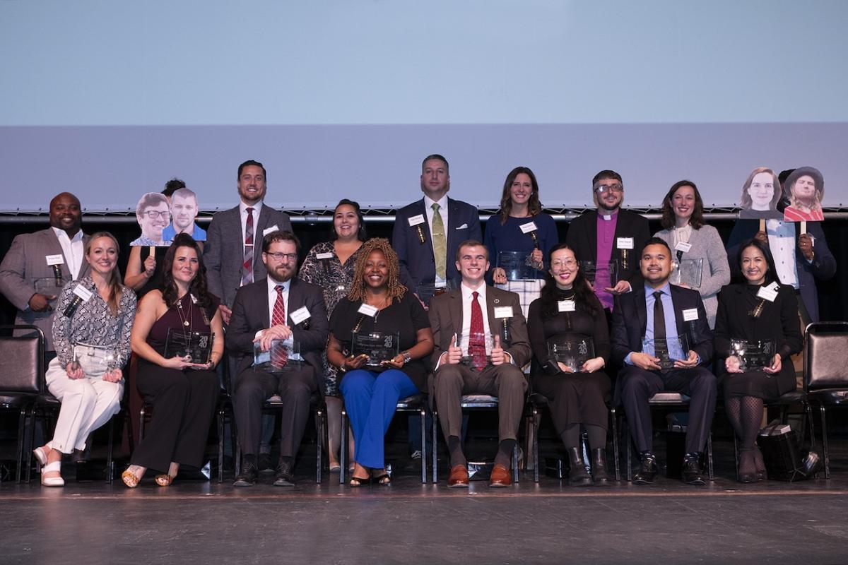 Group shot of the recipients of the 20 Under 40 award.