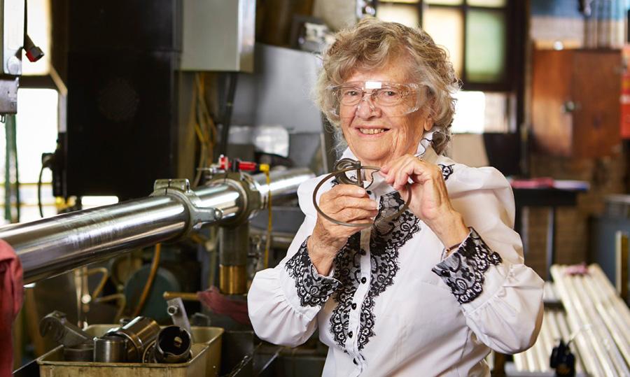 Delores Hawe, a former Kohler associate, shares her experience as a factory worker in World War II.