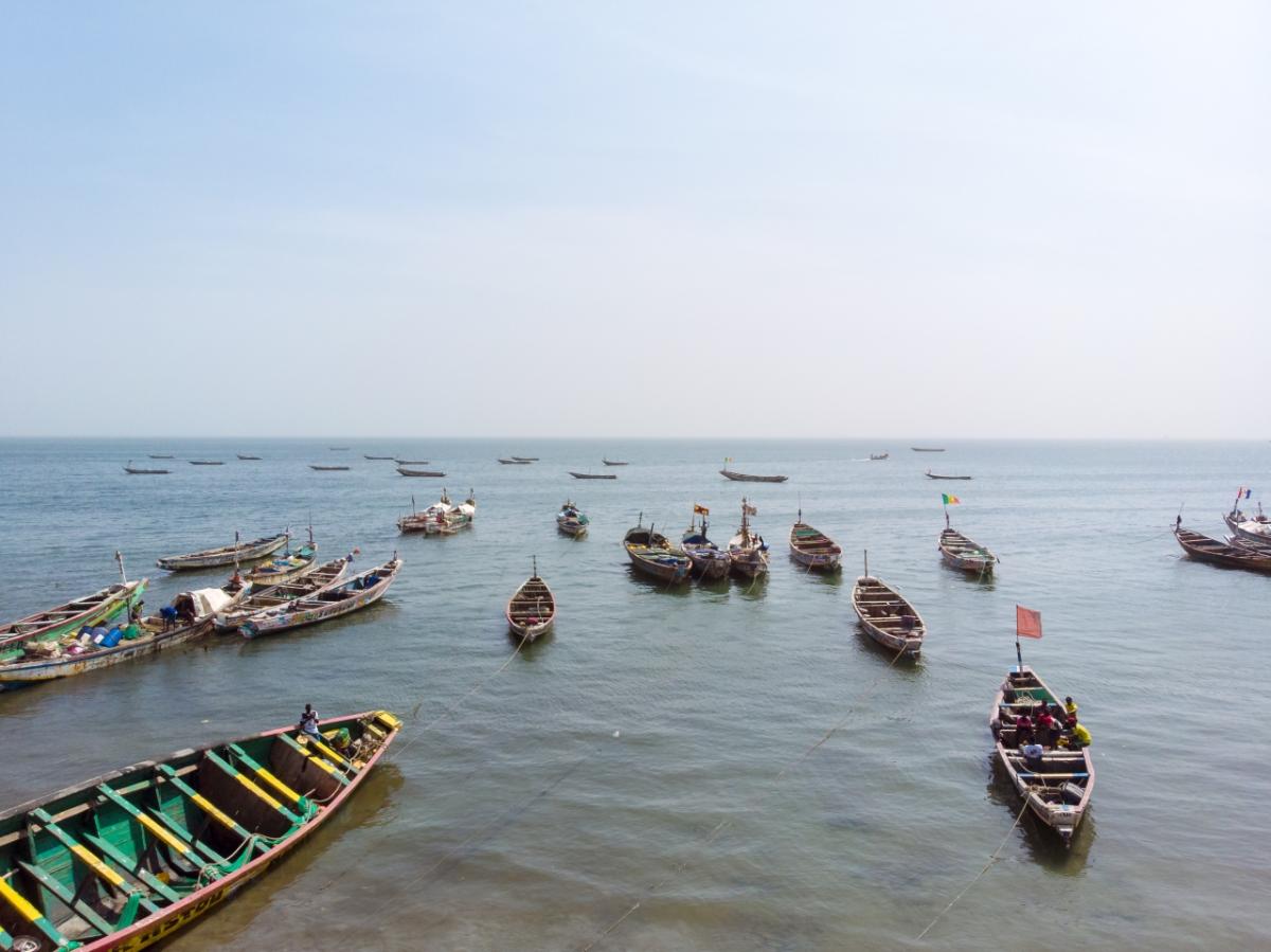 small fishing boats on the ocean