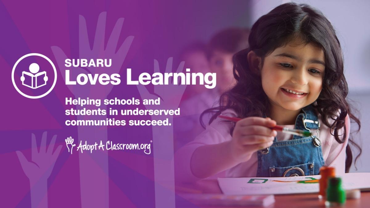 Subaru Announces Partnership with AdoptAClassroom.org through Subaru Loves Learning Initiative
