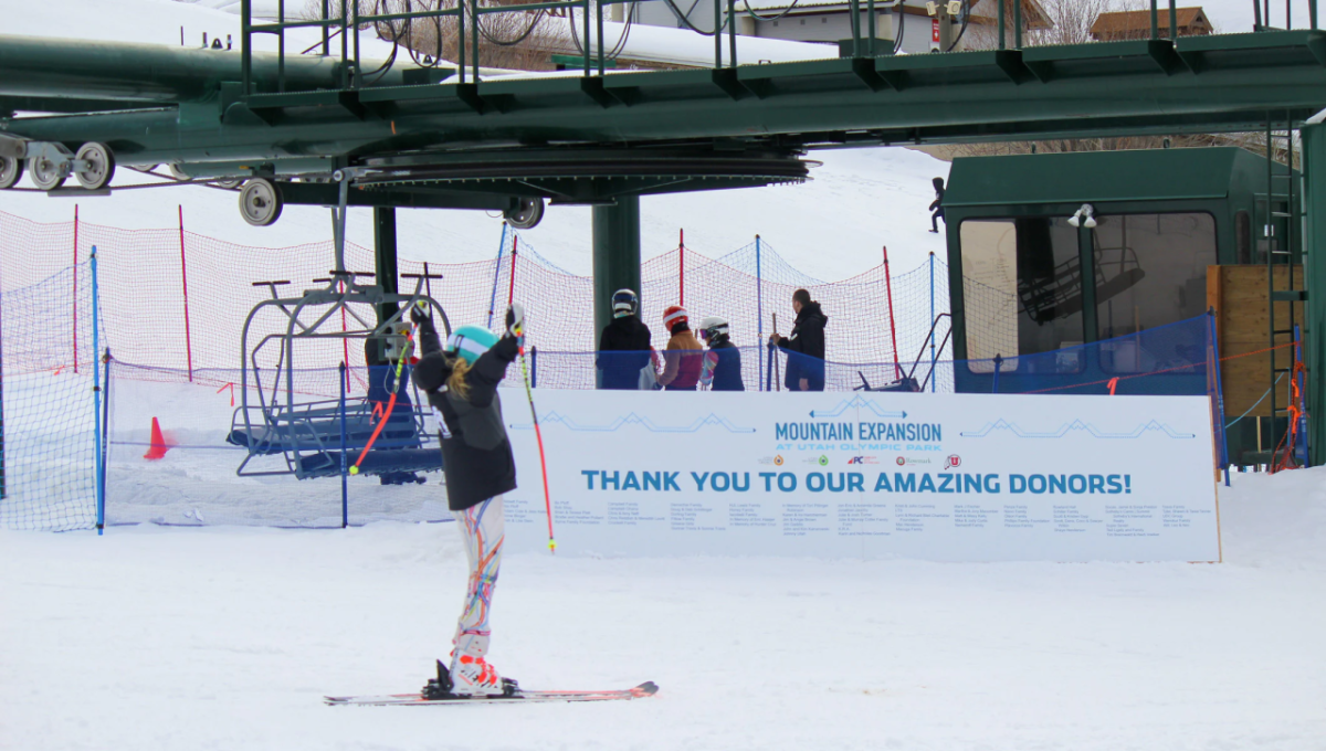 Youth Skiing in the snow