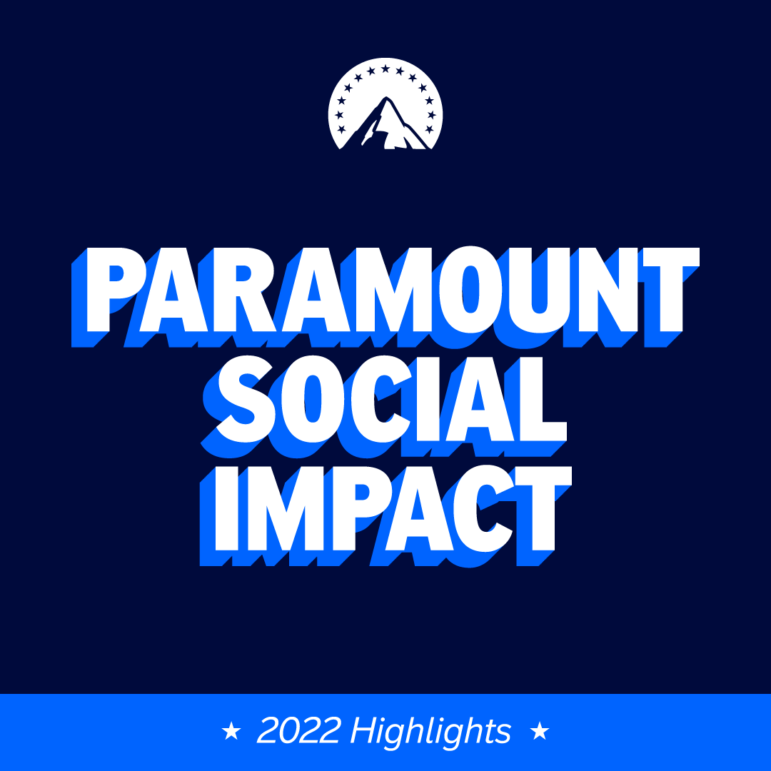 Cover page of the report "Paramount Social Impact 2022 Highlights." Paramount logo at the top.