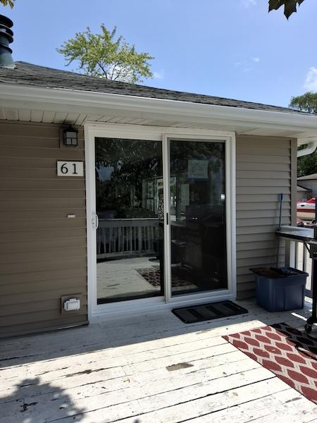 New sliding glass doors for Mark's home.