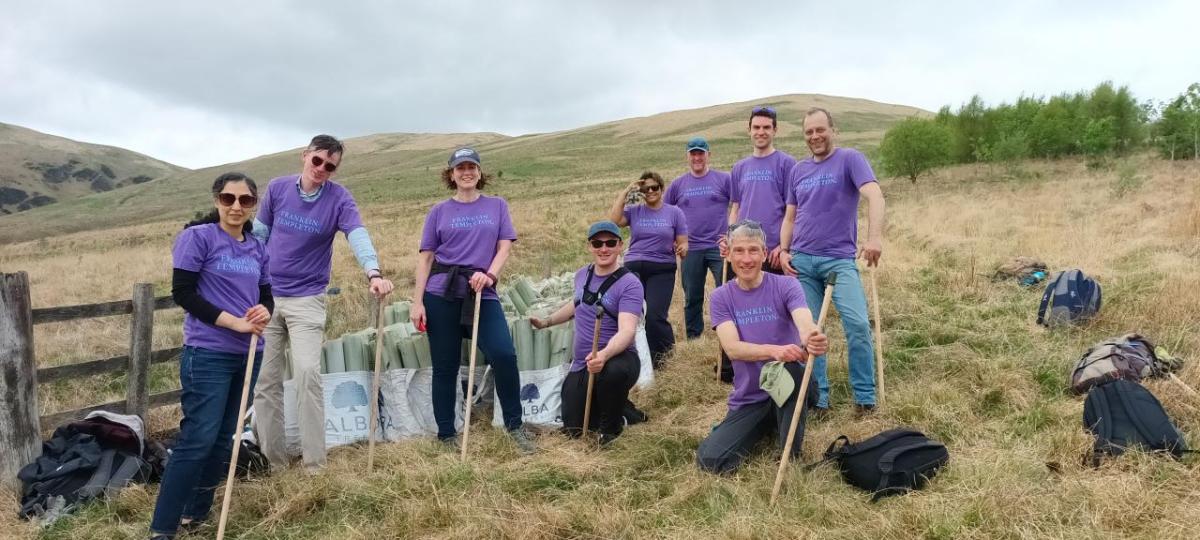 Edinburgh employees volunteer with the Borders Forest Trust. 