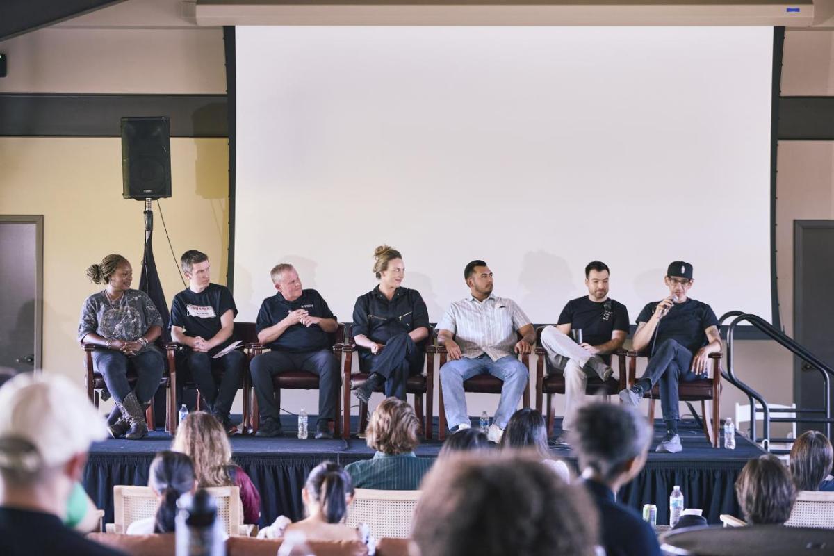 Students heard from a panel of industry professionals during a a career development event at the Mountain Winery in Saratoga, CA. Students heard from a panel of industry professionals during a a career development event at the Mountain Winery in Saratoga, CA.