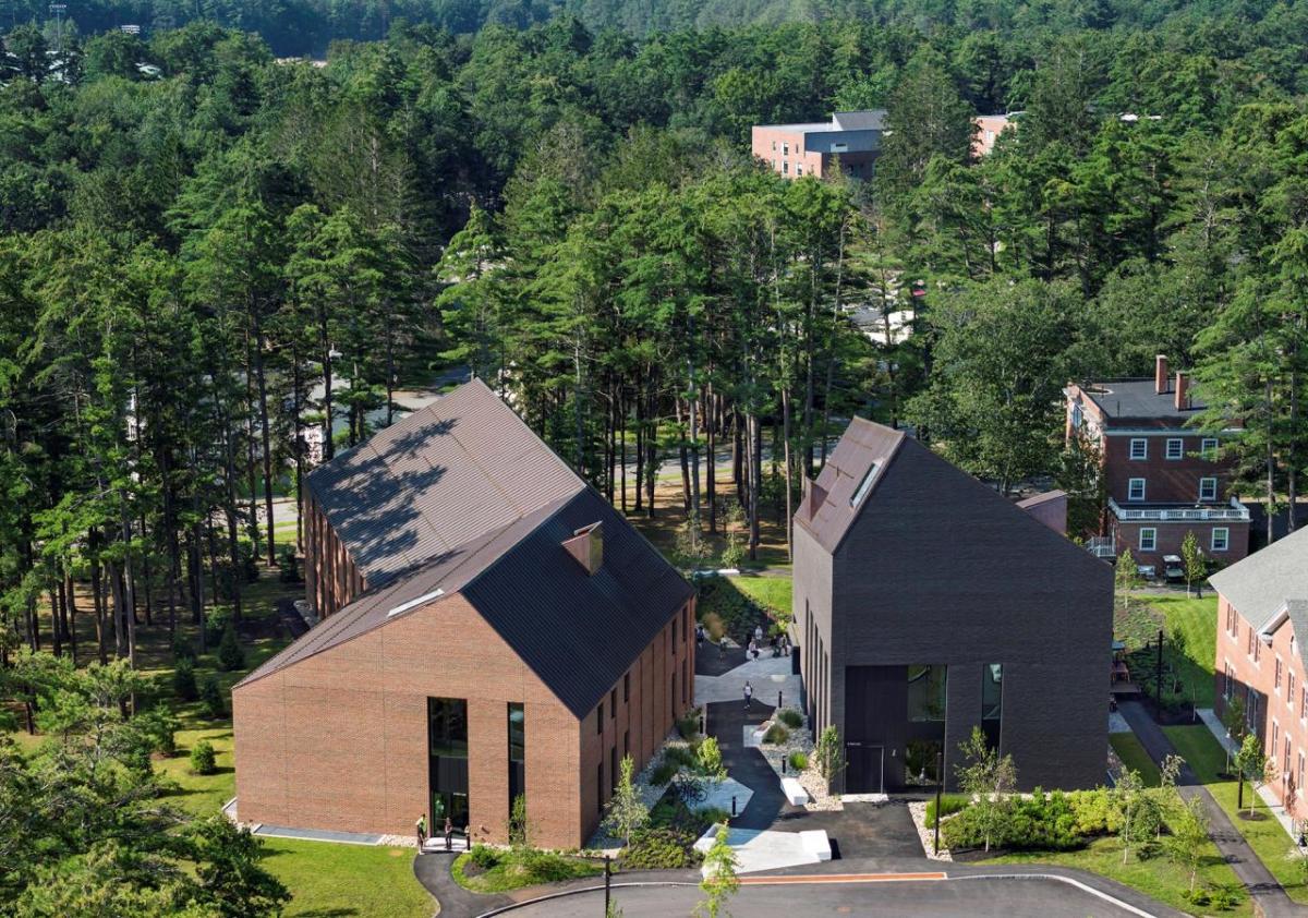 Bowdoin College - Aerial View of Mills Hall and Gibbons Center for Arctic Studies