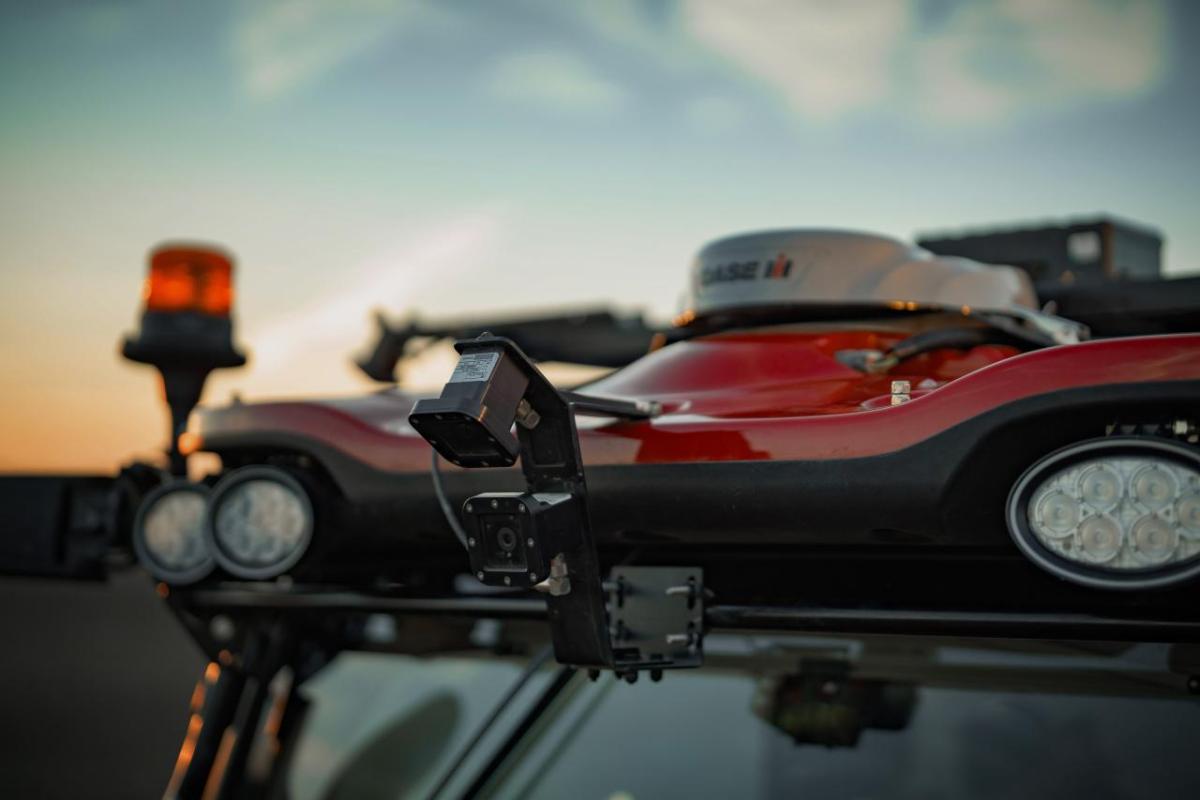 Close up view of tractor's equipment