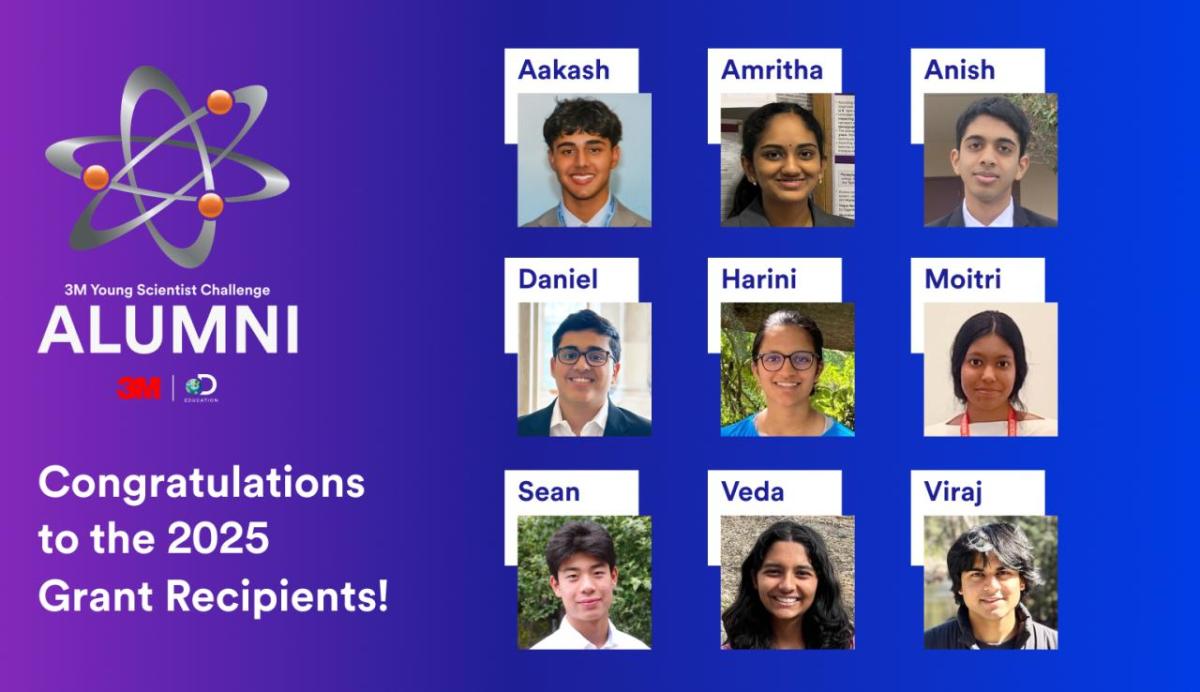 3M Young Scientist Challenge Alumni. Congratulations to the 2025 Grant Recipients!
