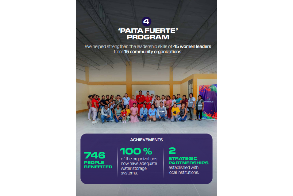 infographic detailing DP World's women leadership programs in Peru