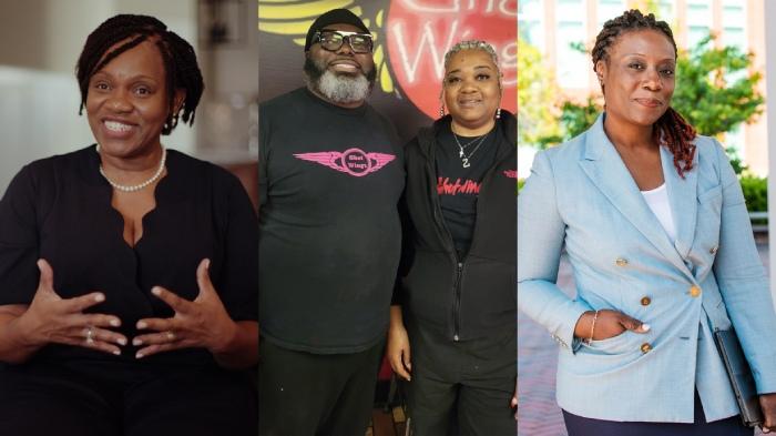 Donna Oti, CEO of 3C Communication and Culture; Ronda and James Stone, Jr., co-founders of Ghot Wingz; and Martu Freeman-Parker, CEO of M.E.F. Productions
