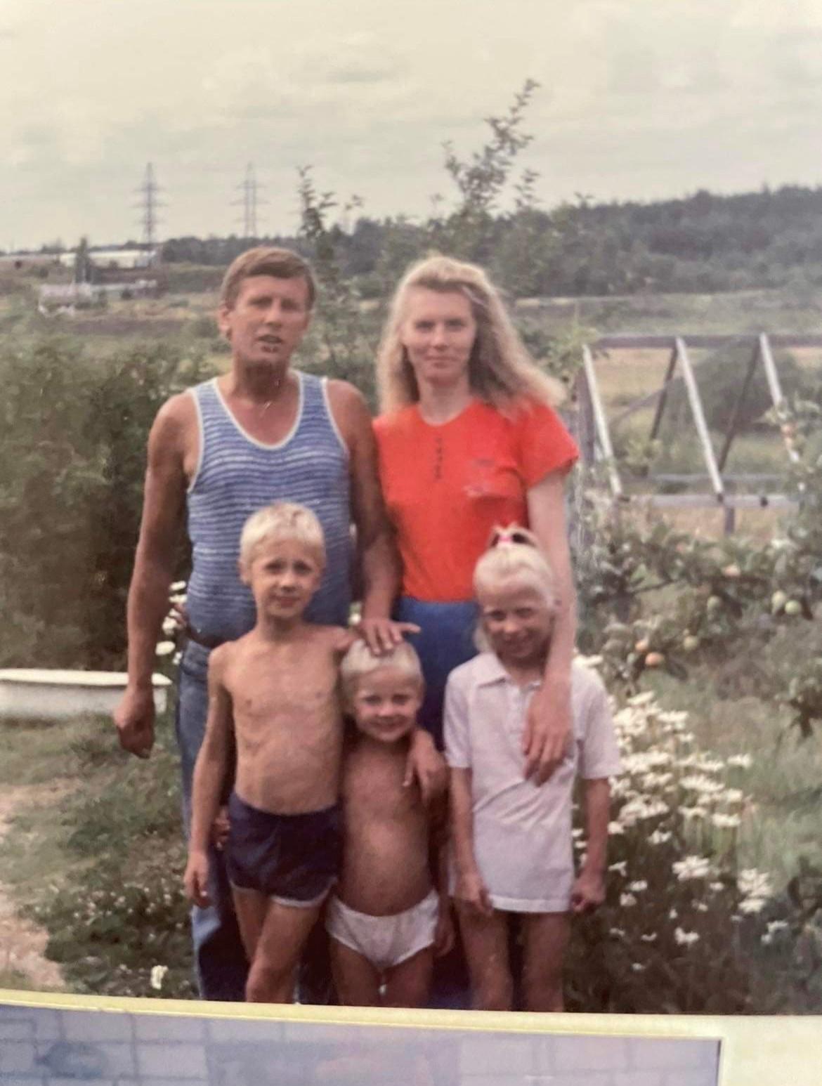 old photo of Ukrainian Family of 5