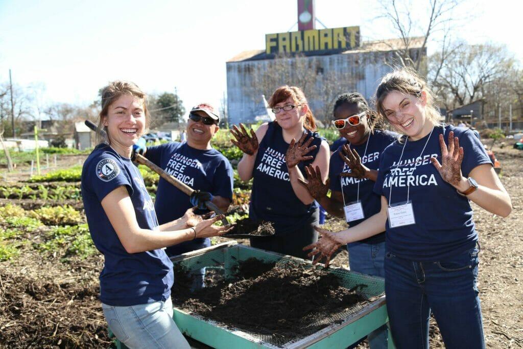 Hunger Free America - Houston Americorps Members, image courtesy AmeriCorps " "