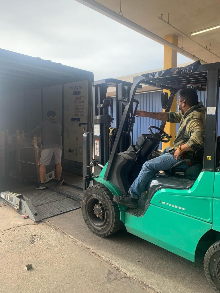 Forklift unloading