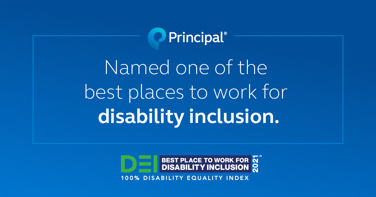 Principal Named one of the best places to work for disability inclusion.