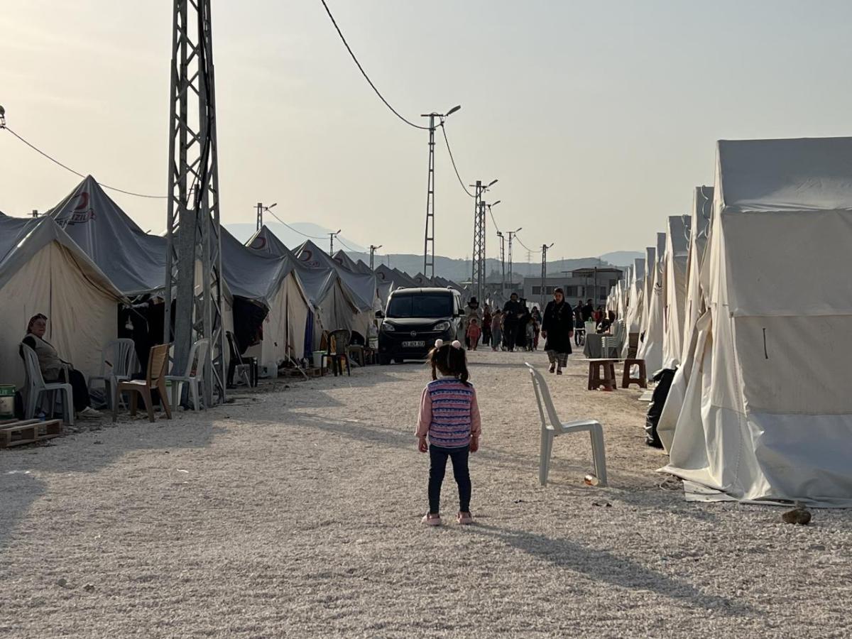 Relocation camp for earthquake survivors