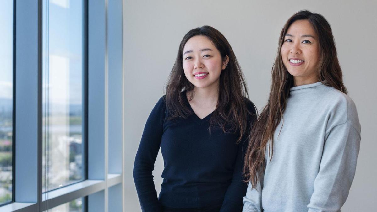 Pictured from left to right are Abbey Kim and Vicky Choi. " "