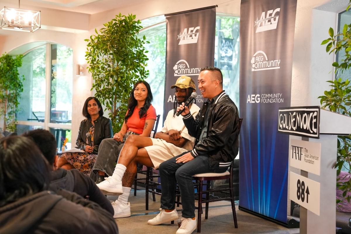 Industry professionals from AEG Presents and Goldenvoice spoke to students during a panel at the AEG Futures Head in the Clouds.
