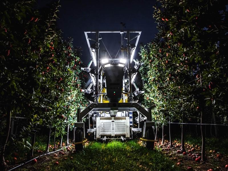 By partnering with Advanced Farm Technologies, CNH continues to uphold its commitment to sustainable innovation A piece of farm machinery with lights on