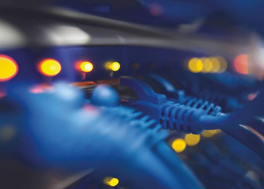 Ethernet cables plugged into ports