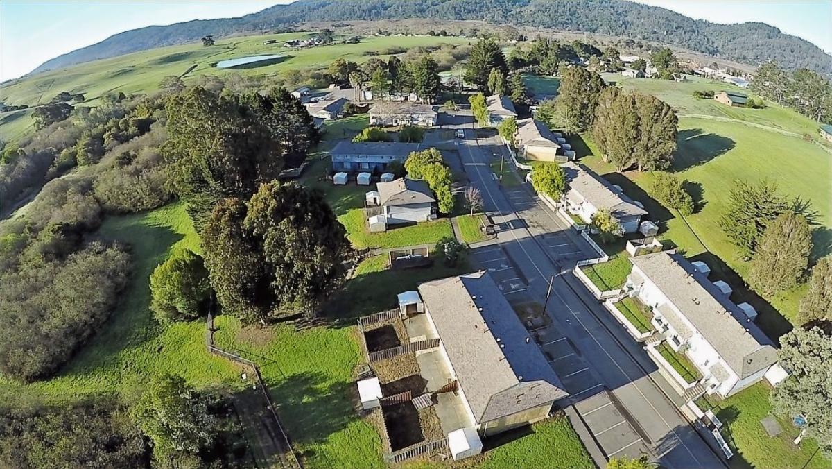 Aerial image of former Coast Guard Housing site in Point Reyes Station.