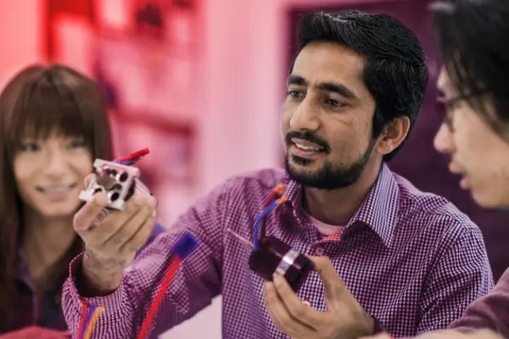 Instructor demonstrating for students