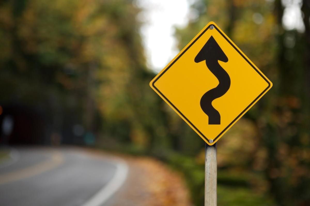 Curve in the road sign