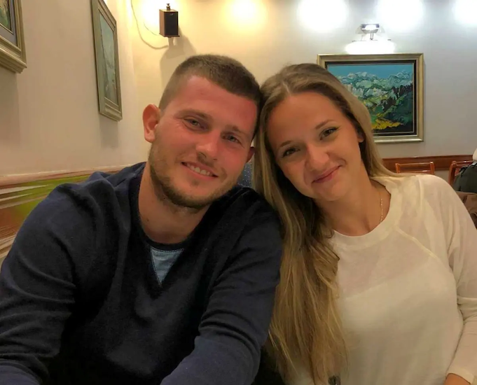 Aleksandra shown with a friend.