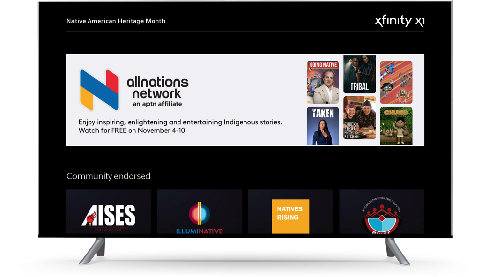 Television displaying allnations networks 