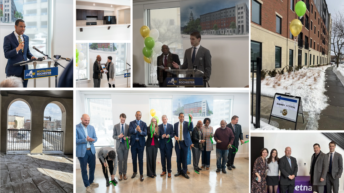 Photo collage of the grand opening of Alta Vista.