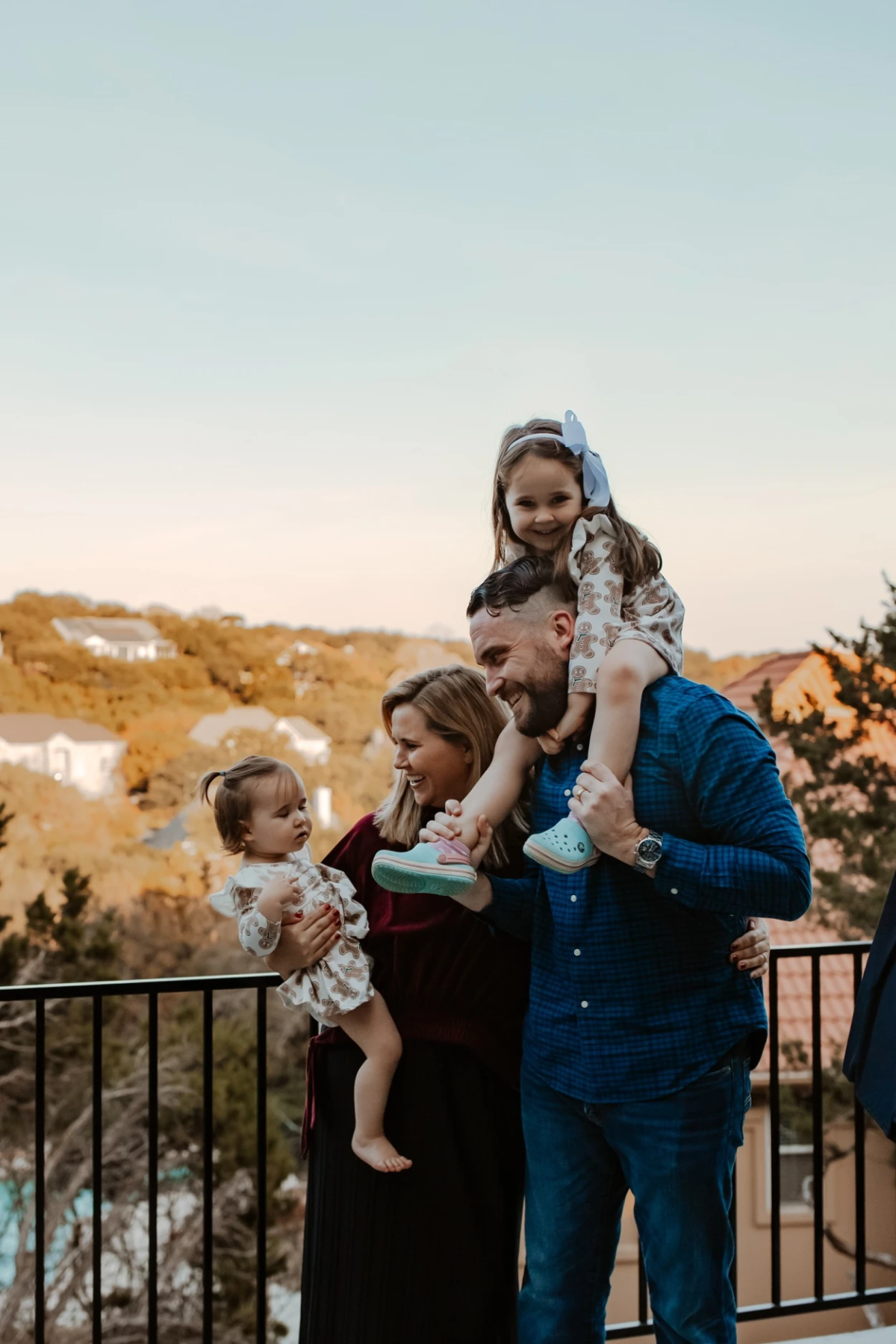 Amber Boyle with partner and two kids