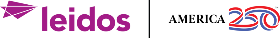 Leidos logo alongside America 250 logo