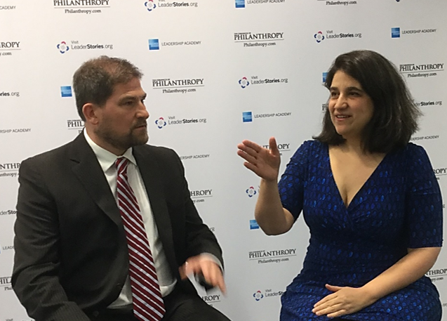 Angela Fernandez, Esq. (executive director, Northern Manhattan Coalition for Immigrant Rights) and Dan Parks (managing editor, The Chronicle of Philanthropy)