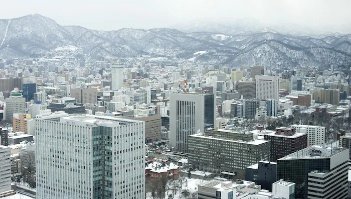 Skyline view of Sapporo City