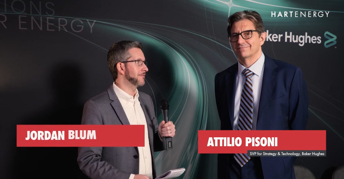 Image courtesy of Hart Energy Jordon Blum interviewing Attilio Pisoni