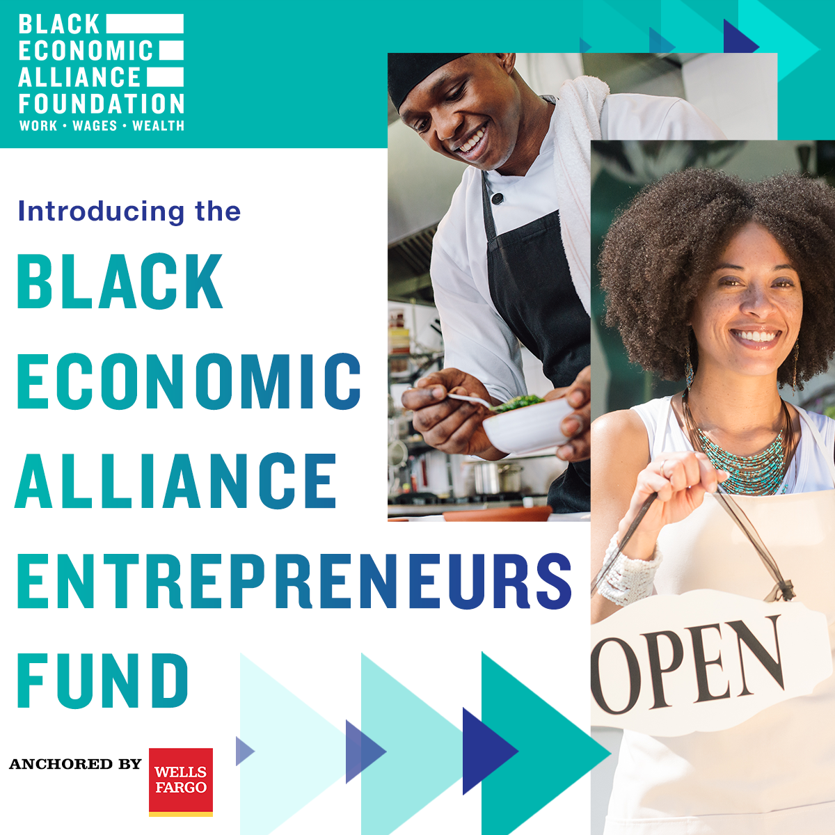 The Black Economic Alliance Foundation (BEA), in collaboration with Wells Fargo, launched the Black Economic Alliance Entrepreneurs Fund (BEA Entrepreneurs Fund) to accelerate the growth of Black entrepreneurs and business owners.