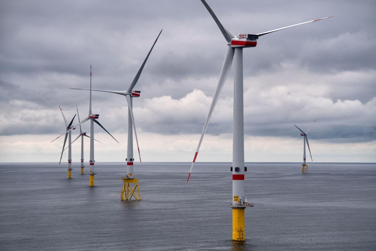 Photo from Borkum Riffgrund 2 Offshore Wind Farm adjacent to the planned Borkum Riffgrund 3 project. Photo courtesy Ørsted