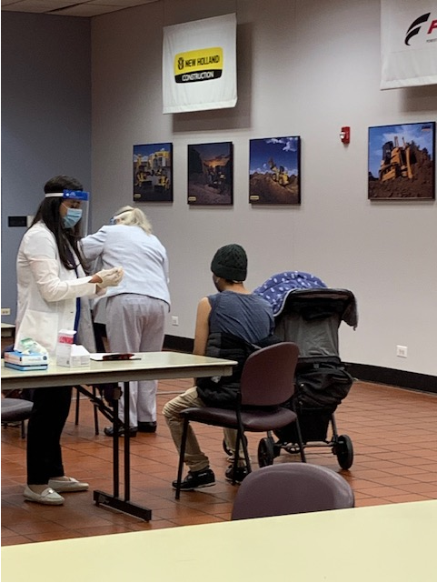 CNH Industrial employees receiving their vaccination.