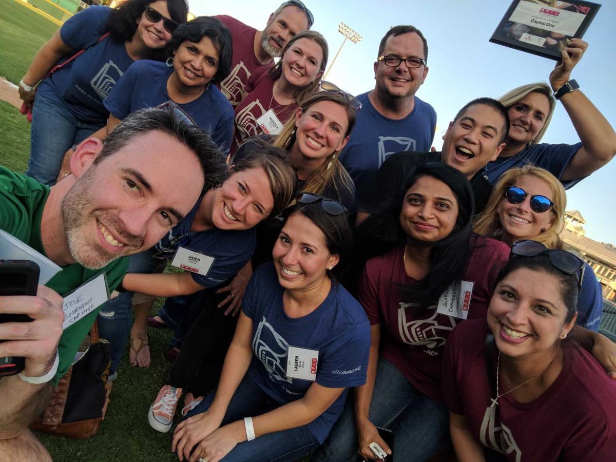 Capital One associates at awards ceremony of Dallas Business Journal 2017 Best Places to Work in North Texas