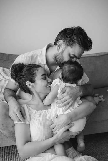 Bhumi, her husband and child.