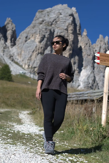 Bhumi hiking in the mountains.