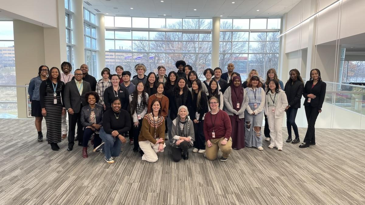 STEM students and 3M leadership pictured at the 3M headquarters in St. Paul, Minnesota.