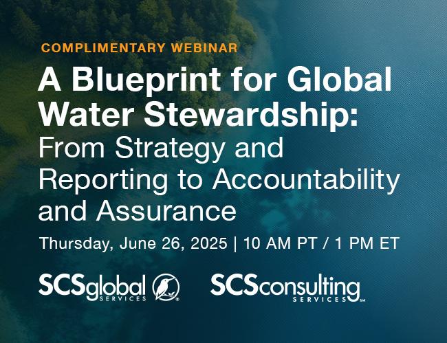 Complimentary Webinar - A Blueprint for Global Water Stewardship: From Strategy and Reporting to Accountability and Assurance