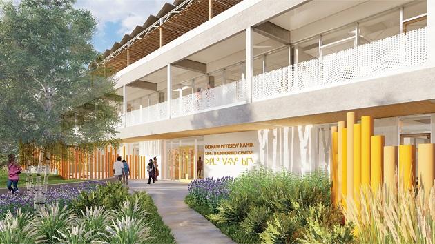 Artist rendering of Boyle Street Community Services’ future King Thunderbird Centre in downtown Edmonton. " "