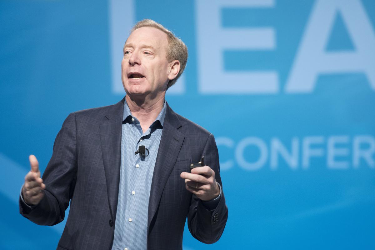 Microsoft President and Chief Legal Officer Brad Smith addresses the audience at the BSR Conference 2017