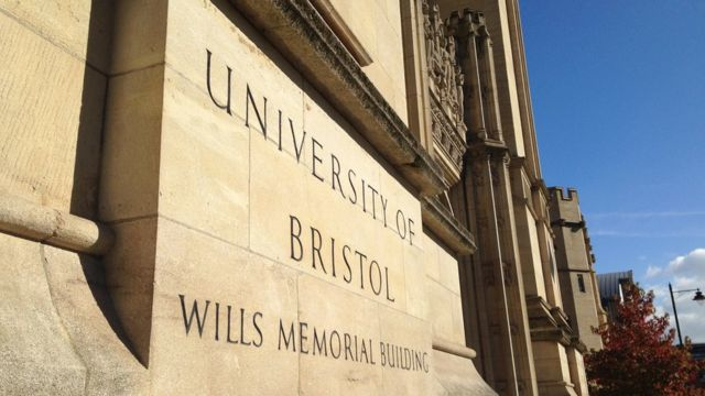 close up of the outside of the university of bristol building